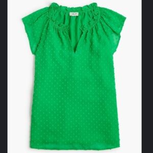 J. Crew clip dot ruffle top